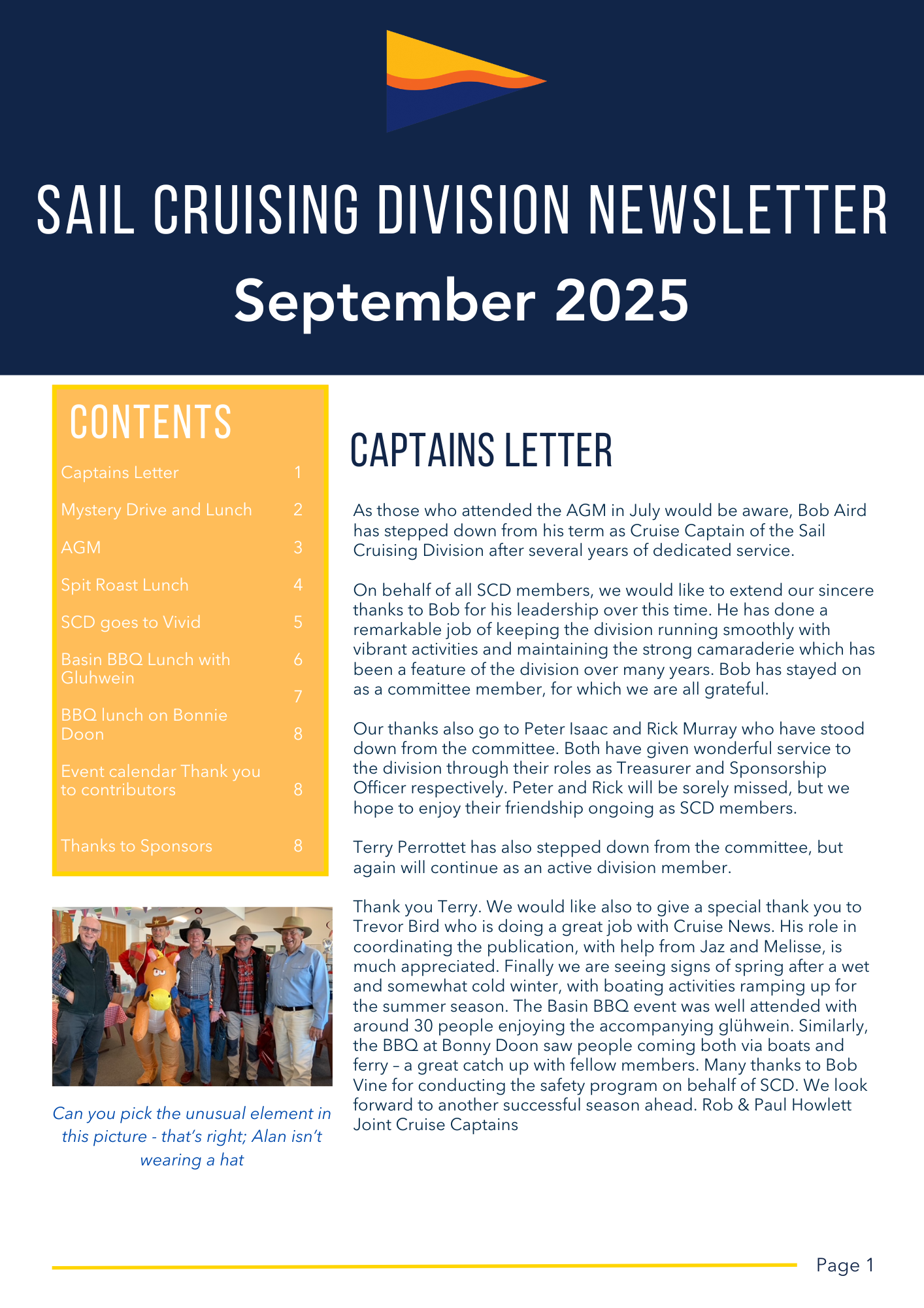 SAIL CRUISING DIVISION NEWSLETTER - SEPTEMBER 2025