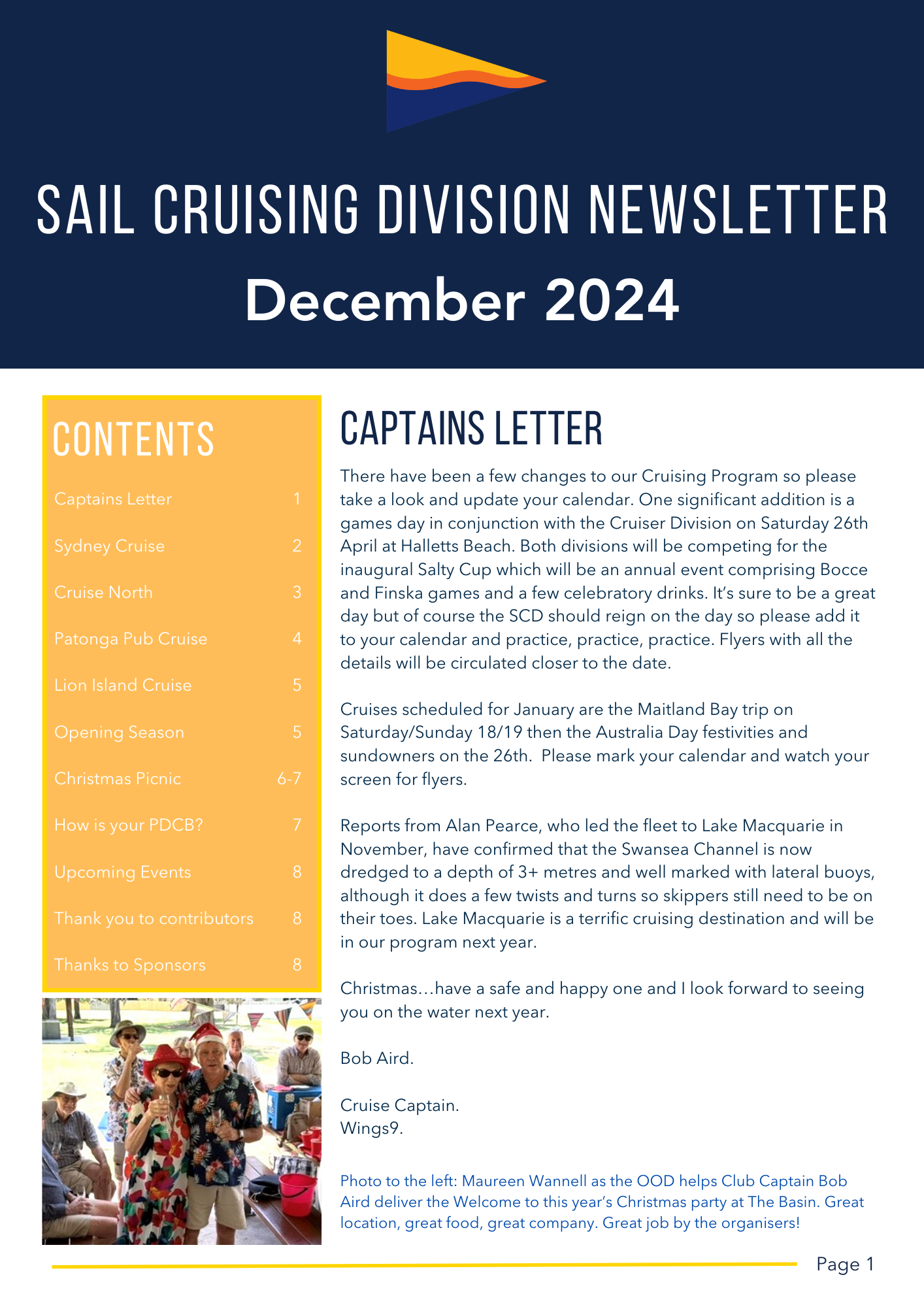 SAIL CRUISING DIVISION NEWSLETTER - DECEMBER 2024