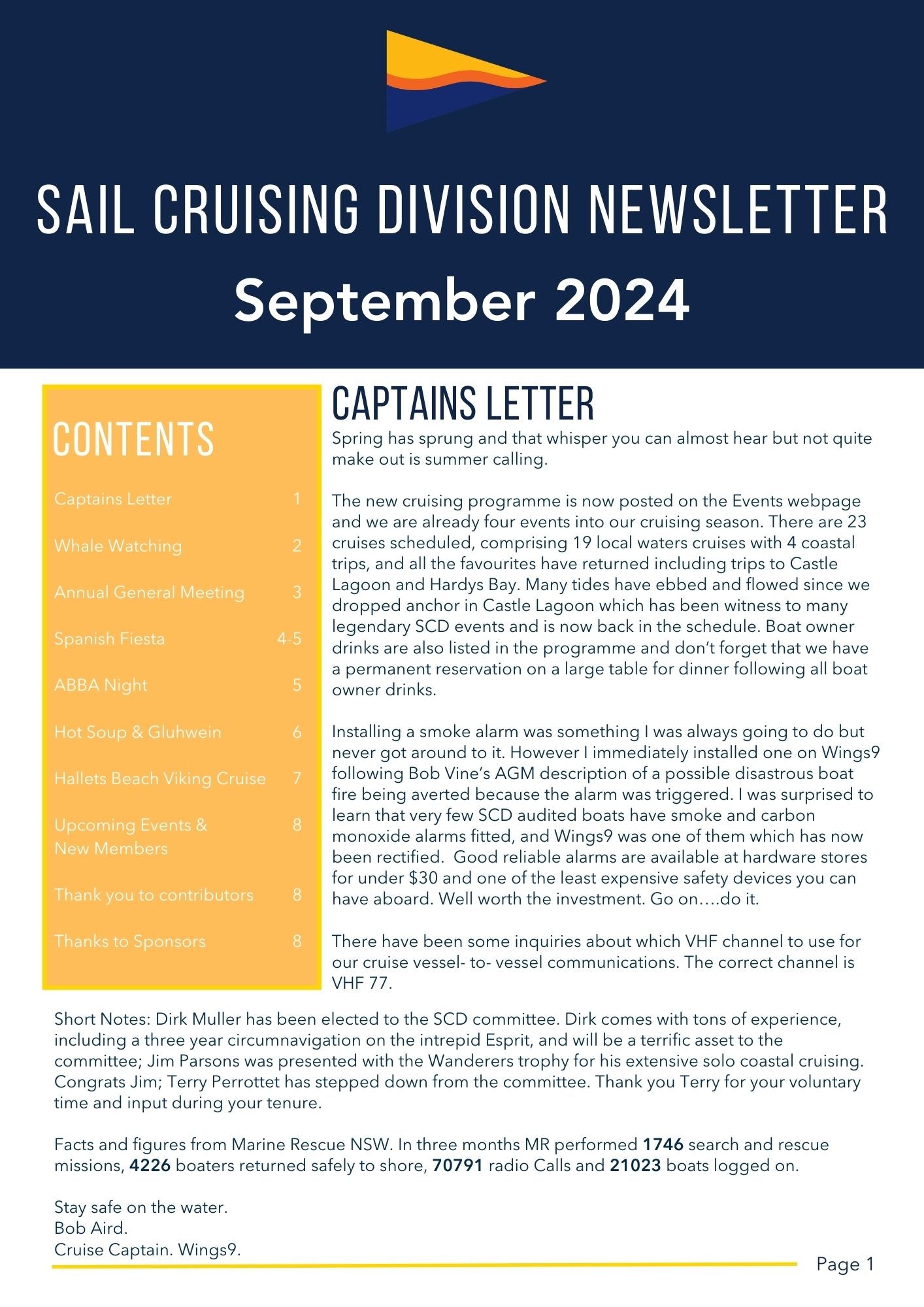 Sail Cruising Division Newsletter - September 2024