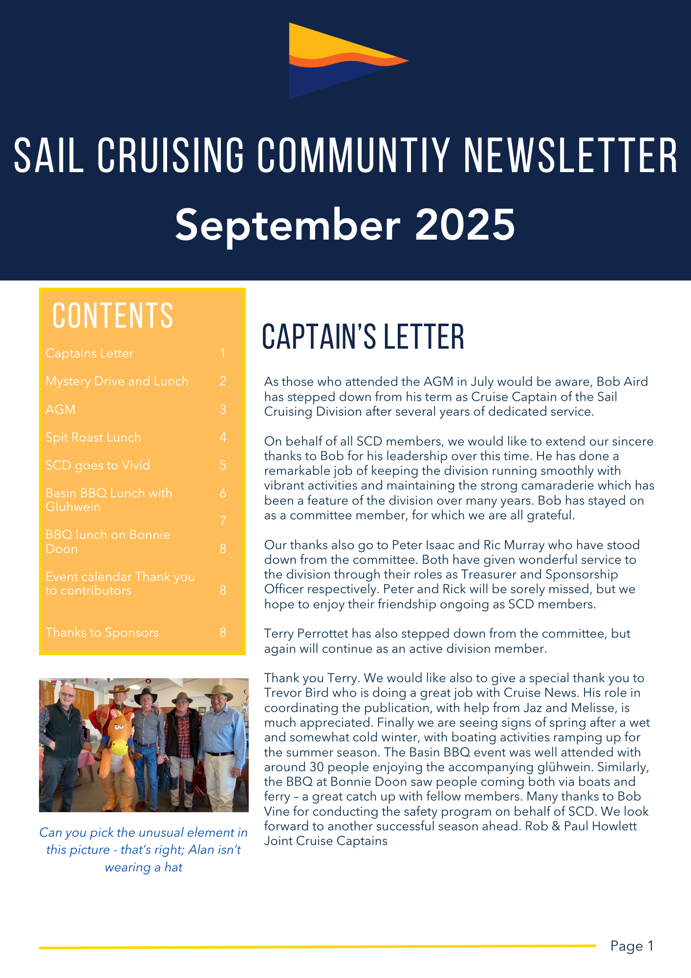 SAIL CRUISING COMMUNITY NEWSLETTER - SEPTEMBER 2025