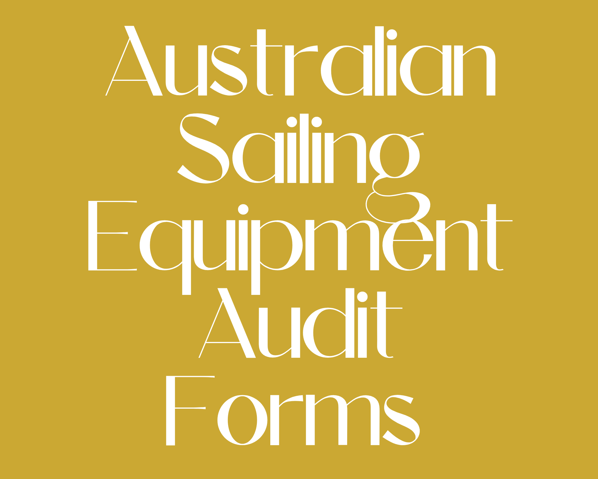 Australian Sailing Equipment Audit Forms