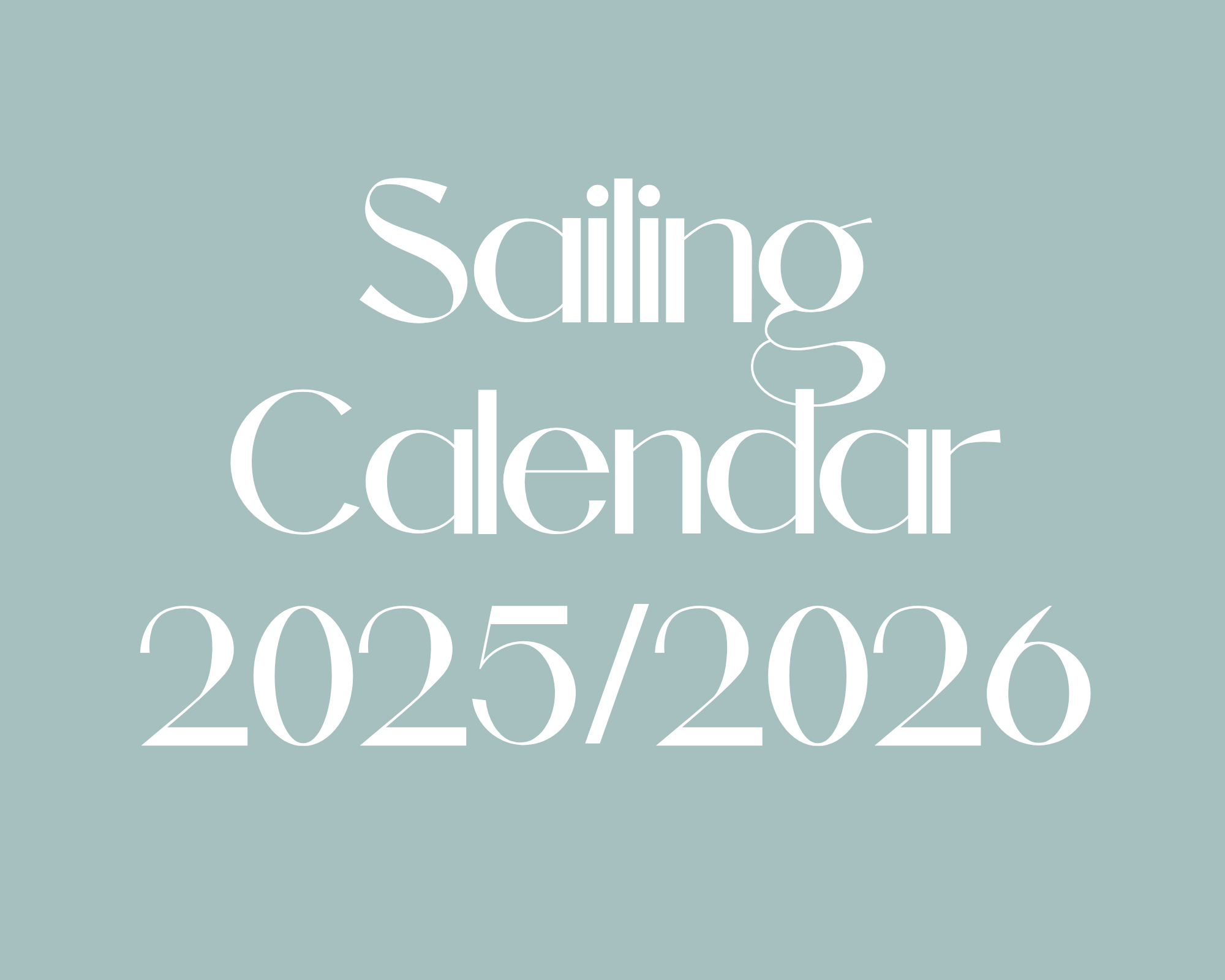 Sailing Calendar 2025/2026